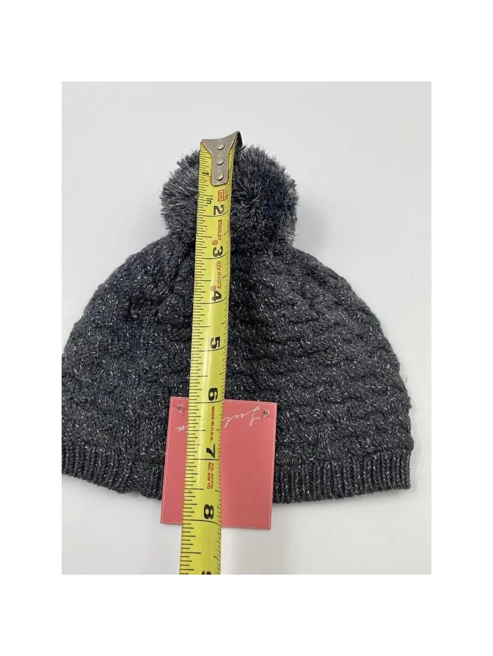 Girls 12 Winter Hat Dark Gray Pompom NWT Lulurain Cozy Knit Beanie New